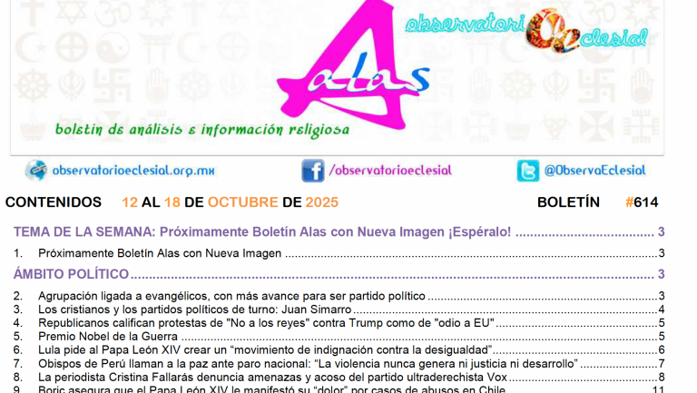 Boletín ALAS No. 614: Próximamente Boletín ALAS con nueva imagen