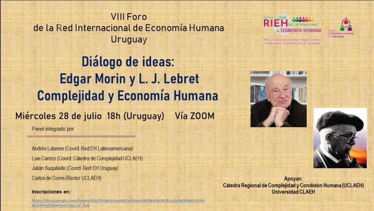 Invitación: Diálogo de ideas: Edgar Morin y L. J. Lebret “complejidad y economía humana”