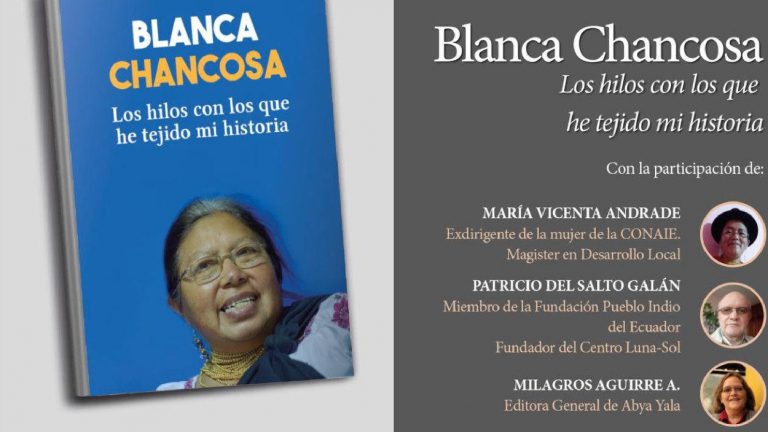 Invitación: Presentación del libro de Blanca Chancosa