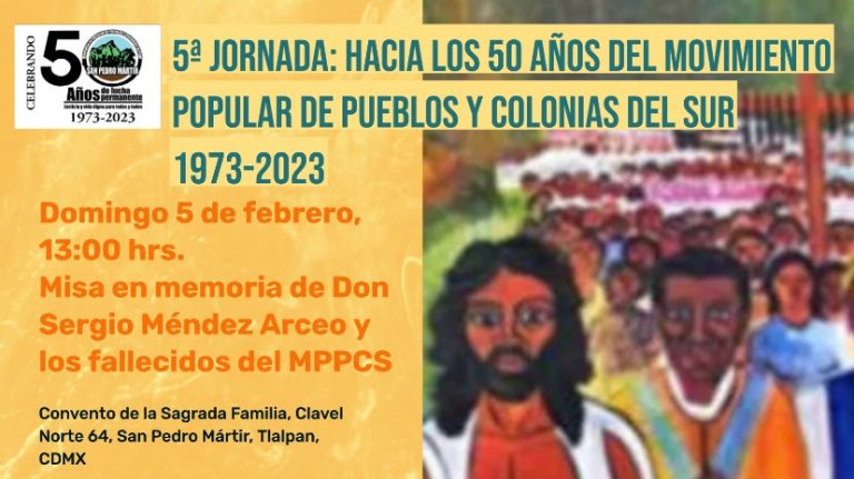 Invitación: 5ª Jornada: Hacia los 50 años del movimento popular de pueblos y colonias del Sur (1973-2023)