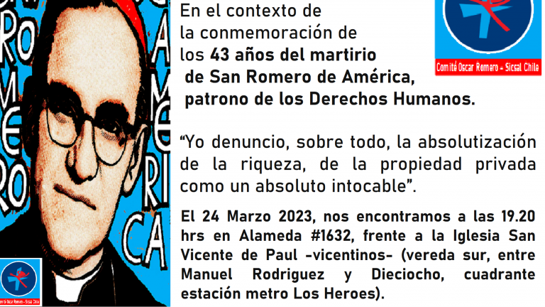 Invitación: 43 años del martirio de San Romero de América