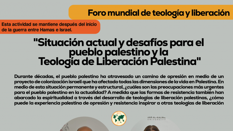 Webinar: “Situación actual y desafios para el pueblo palestino y la Teología de la Liberación Palestina”