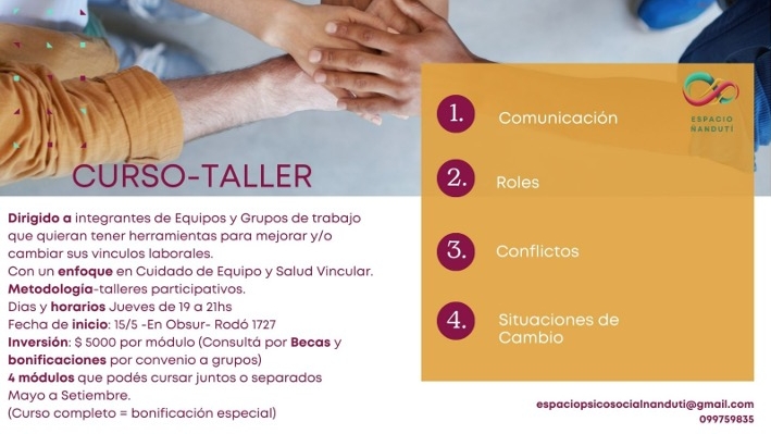 Invitación: Curso-taller “espacio psicosocial”