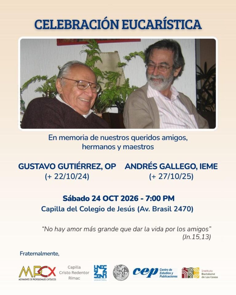 Celebración Eucaristía en memoria de Gustavo Gutiérrez OP y Andrés Gallego IEME